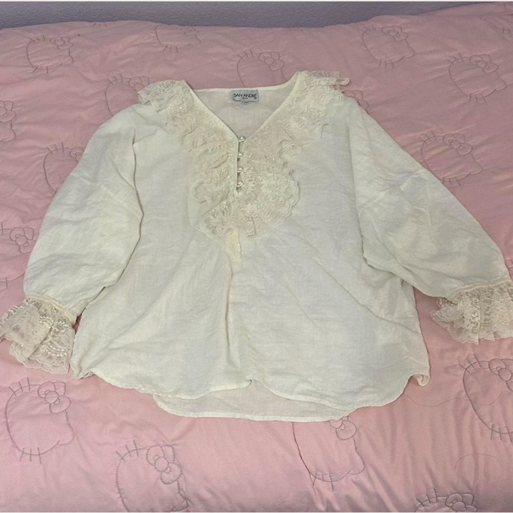 Vintage Cream Lace Blouse